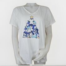 Life is Good Christmas Shirt Crusher T Womens L Penguin Tree White Short... - $15.34
