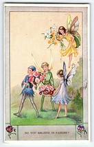 Do You Believe In Fairies Postcard Sprites Fantasy Rene Cloke Valentine &amp; Sons - £15.16 GBP