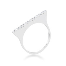 Karolina 0.2ct CZ Rhodium Contemporary Simple Ring - £19.03 GBP