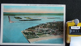 STD Vintage The Causeway Connecting Miami and Miami Beach Florida Posted 1928 - £2.67 GBP