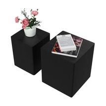 MDF Nesting Table/Side Table/Coffee Table/End Table Black Set of 2 - £169.27 GBP
