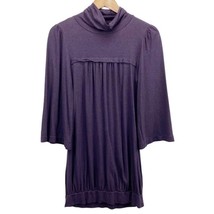Juicy Couture Womens S Mock Neck Turtleneck Knit Tunic Top Purple Stretchy  - £13.10 GBP