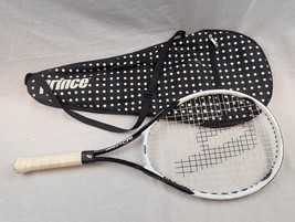 Prince Air O Smash Tennis Racquet Black/White 4 3/8&quot; Grip + Cover -- bar... - $24.74
