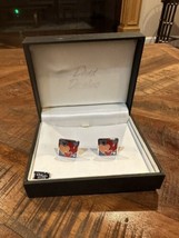 Beautiful David Donahue Hearts Enamel And .925 Sterling Men’s  Cuff Links - £58.14 GBP