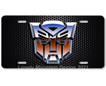 Transformers Autobot Art on Mesh FLAT Aluminum Novelty Auto License Tag ... - £14.30 GBP