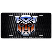 Transformers Autobot Art on Mesh FLAT Aluminum Novelty Auto License Tag Plate - £14.46 GBP