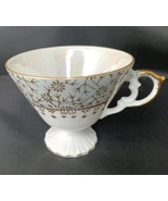 Vintage Napcoware Luster Footed Teacup &amp; Saucer 7215 Lt Blue Gold Luster... - £11.96 GBP