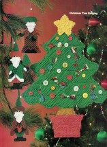 Plastic Canvas Xmas Tree Hanging Santa Ornaments Candle Holder Napkin Patterns - £7.06 GBP