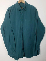 Men&#39;s Washer Twill Gant Long Sleeve Button Up Green Size LT TALL Preppy - $14.92