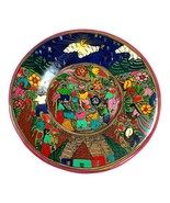 Vintage Mexico Storyteller Hand Painted Wall Hanging Plate 9.5&quot; Folk Art... - £20.72 GBP