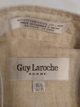 New Sz 16.5 Neck French Designer Guy Laroche Beige Texture Weave Mens Chic Shirt - £18.65 GBP