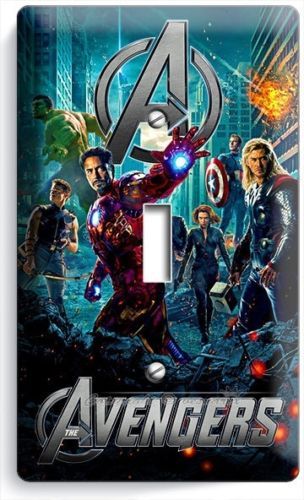 AVENGERS CAPTAIN AMERICA THOR HULK HAWKEYE SINGLE LIGHT SWITCH WALL PLATE COVER