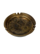 Vintage Sascha B Brastoff  Black &amp; Gold Ceramic Pottery Ashtray 056A 6.5&quot; - £27.25 GBP