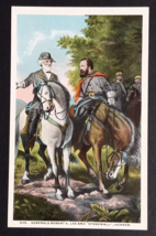 Civil War Generals Robert E Lee &amp; Stonewall Jackson Horses VA UNP Postcard 1920s - $14.99