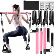 Pilates Bar Kit With Resistance Bands(4 X Bands),3-Section Pilates Bar W... - $53.99