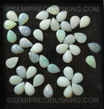 Natural White Opal Pear Cabochon 7X5mm Play of Colors SI Clarity Loose Gemstone - £2.51 GBP