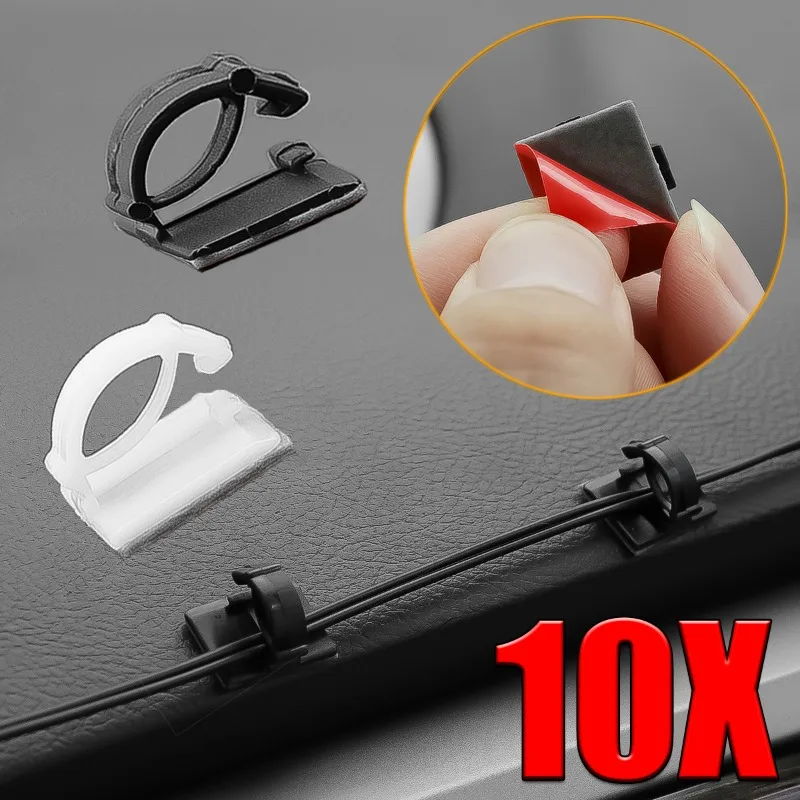 10pcs Car Fixed Clip Self-adhesive Cable Clips For Car Dash Camera Wire ... - $8.75+