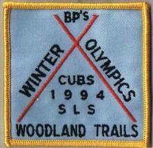 BP&#39;s Winter Olympics Cubs 1994 SLS Woodland Trails Sew On Patch 3&quot; x 3&quot; - £6.30 GBP