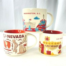 Starbucks Las Vegas NV Washington DC 3 Coffee Mug Bundle You Are Here Been There - £41.68 GBP