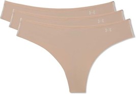 Under Armour Pure Stretch Thong Panty Underwear Womens Large Nude 3 pack - £15.46 GBP