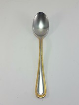 International Silver Royal Bead Gold Tea Spoon Stainless Gold Accent - $12.80
