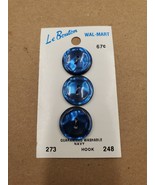 La Bouton Round 3/4inch  19mm Navy Buttons 2 Hole on Card Unused Blument... - £3.85 GBP