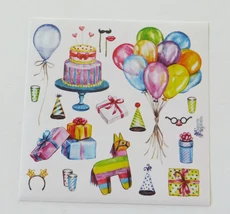 4x4 Square Of Retired Stickers Birthday Party - $8.99