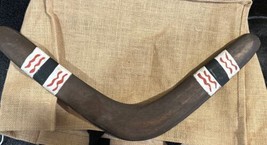 Autentico Australiano Dipinto a Mano Legno Boomerang 50.8cm - £29.53 GBP