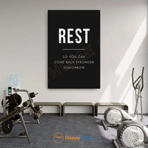 Gym Quote Wall Art Rest Exercise Workout Room Fitness Gym Print Home Decor-P934 - $24.65+