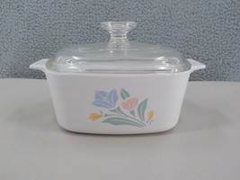 Vintage Corning Ware Pastel Friendship A 1.5 L 7 in Casserole with Pyrex... - $14.99
