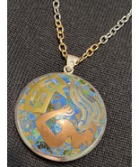 Cloisonne Pendent/Choker:Central A.M. Signed.C.1970 - $649.65 MXN