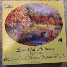 Suns Out Beautiful Autumn by Nicky Boehme 600 Piece Oval Shape Puzzle - £7.85 GBP