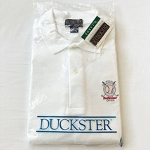 NWT Vtg Mens Duckster White Polo Joe Nuxhall Budweiser Open XL Baseball Reds MLB - £31.32 GBP