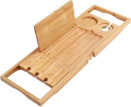 Utoplike Bamboo Bathtub Caddy Tray Bath Tray For Tub, Adjustable, 24.5&quot;-... - $834.16 MXN