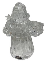 24% Lead Crystal Santa Claus Candle Holder 7.5” USA Excellent  Christmas  USA - £11.70 GBP