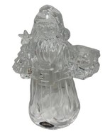 24% Lead Crystal Santa Claus Candle Holder 7.5” USA Excellent  Christmas... - £11.51 GBP