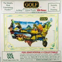 Golf ArtMap Jigsaw Puzzle 550 Pieces - North America, Hawaii, The Britis... - £12.65 GBP