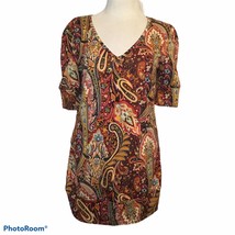 Paisley pattern V Neck Tunic Top Size M - €8,25 EUR