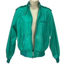 Vintage Le Parot Mens Bomber Jacket Windbreaker Turquoise Green Size M 90s 80s - £17.85 GBP