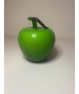 Large Art Glass Green Apple Paper Weight  5” - $14.58 CAD