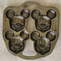 Disney Mickey Mouse Cast Iron Lodge Baking Pan Mold Muffin Cup Cake 9.5&quot;... - £39.40 GBP