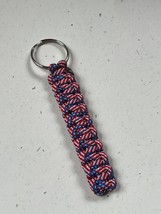 Red White &amp; Blue Patriotic US Flag Braided Thick String Key Ring Backpac... - £7.14 GBP