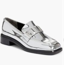 Rag &amp; Bone Maxwell Square Toe Slip On Loafers Silver Studded Leather sz ... - $98.60