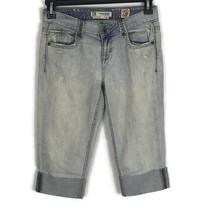 Calibasas Womens Jeans Size 3 Crop Cuffed Capri Distressed Stretch Light... - $24.28