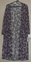 NWT WOMENS LuLARoe Sarah LILAC W/ BLACK LEAVES LONG CARDIGAN SWEATER  SI... - £19.83 GBP