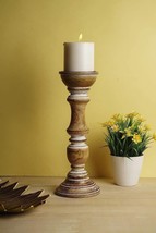 vintage candle holder Wooden stand Dining Table, Hallway, Living Room - £26.72 GBP