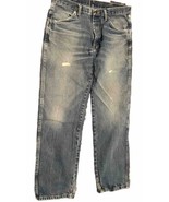 Rustler Denim Jeans Mens 34x30 Blue Regular Straight Leg Distressed 269 - $13.81