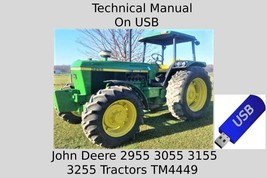John Deere 2955 3055 3155 3255 Tractors Technical Manual TM4449 On USB - £18.78 GBP