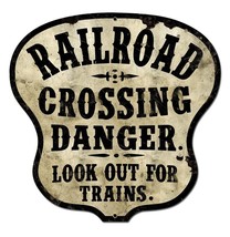 Railroad Crossing Laser Cut Metal Sign  36&quot; - £306.87 GBP