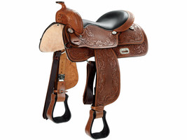 Western Saddle 15&#39;-&#39; Buffalo COLOR Chestnut Leather on drum dye finish - $445.91